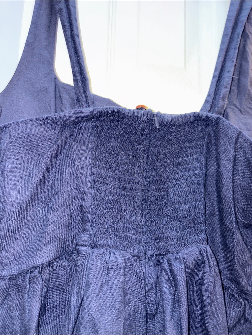Quince dress Linen fit and Flare Navy Sleeveless Midi Dress large EUC - Picture 10 of 15